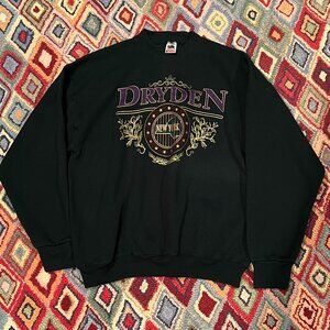 Vintage Fruit of the Loom “DryDen New York” Crewneck – Dark Green, Size XL